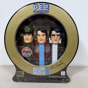 Elvis Presley PEZ Limited Edition Collectible Tin Set with CD - 3 Dispensers NEW